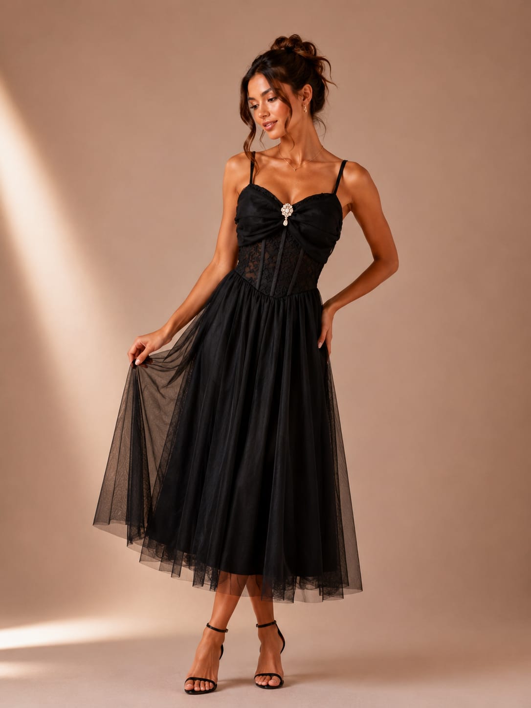 black corset dress